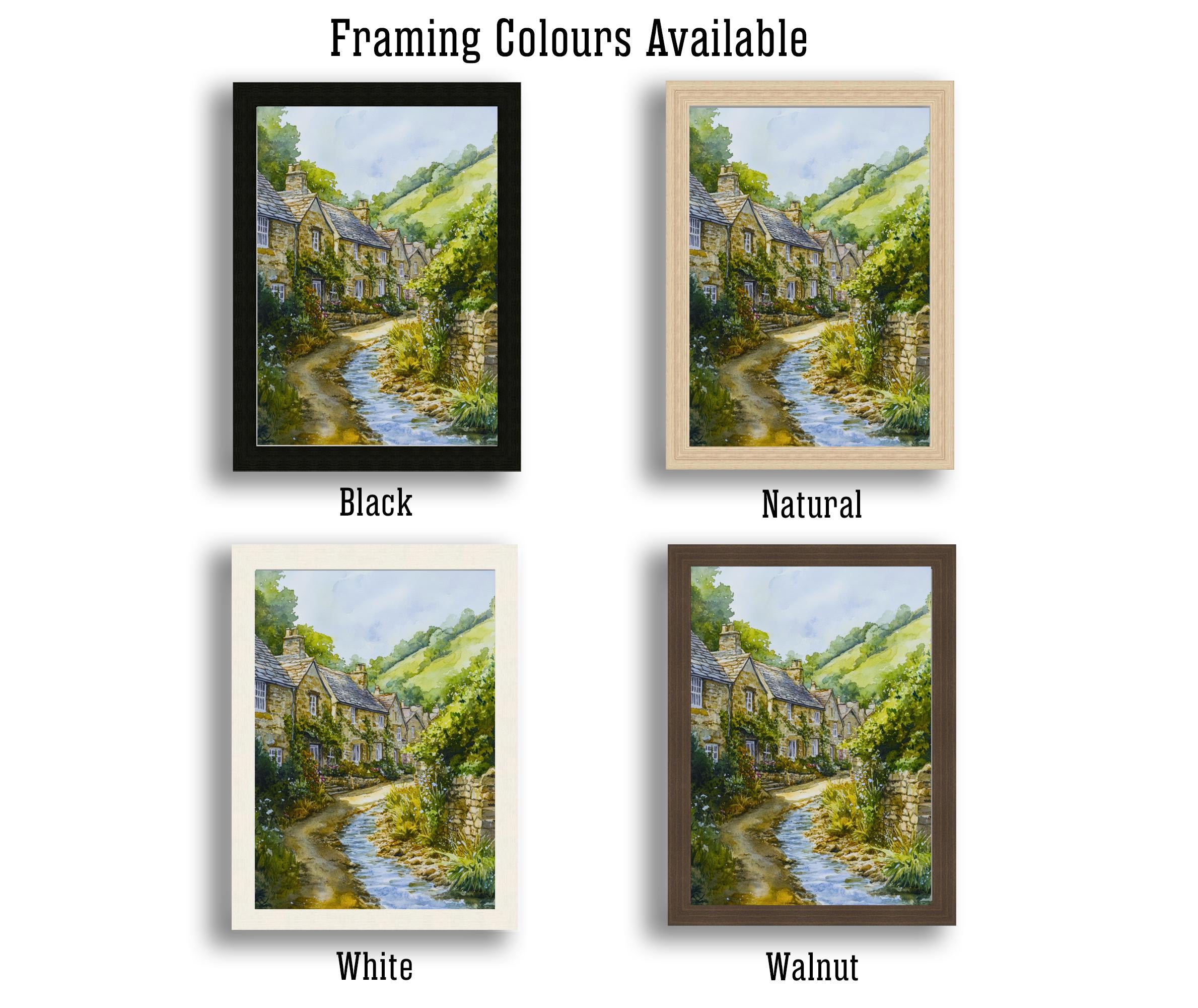 Peak District National Park Watercolour Art Print Derbyshire Landscape UK Hill Walking Travel Poster Rural England Nature Scenery Wall