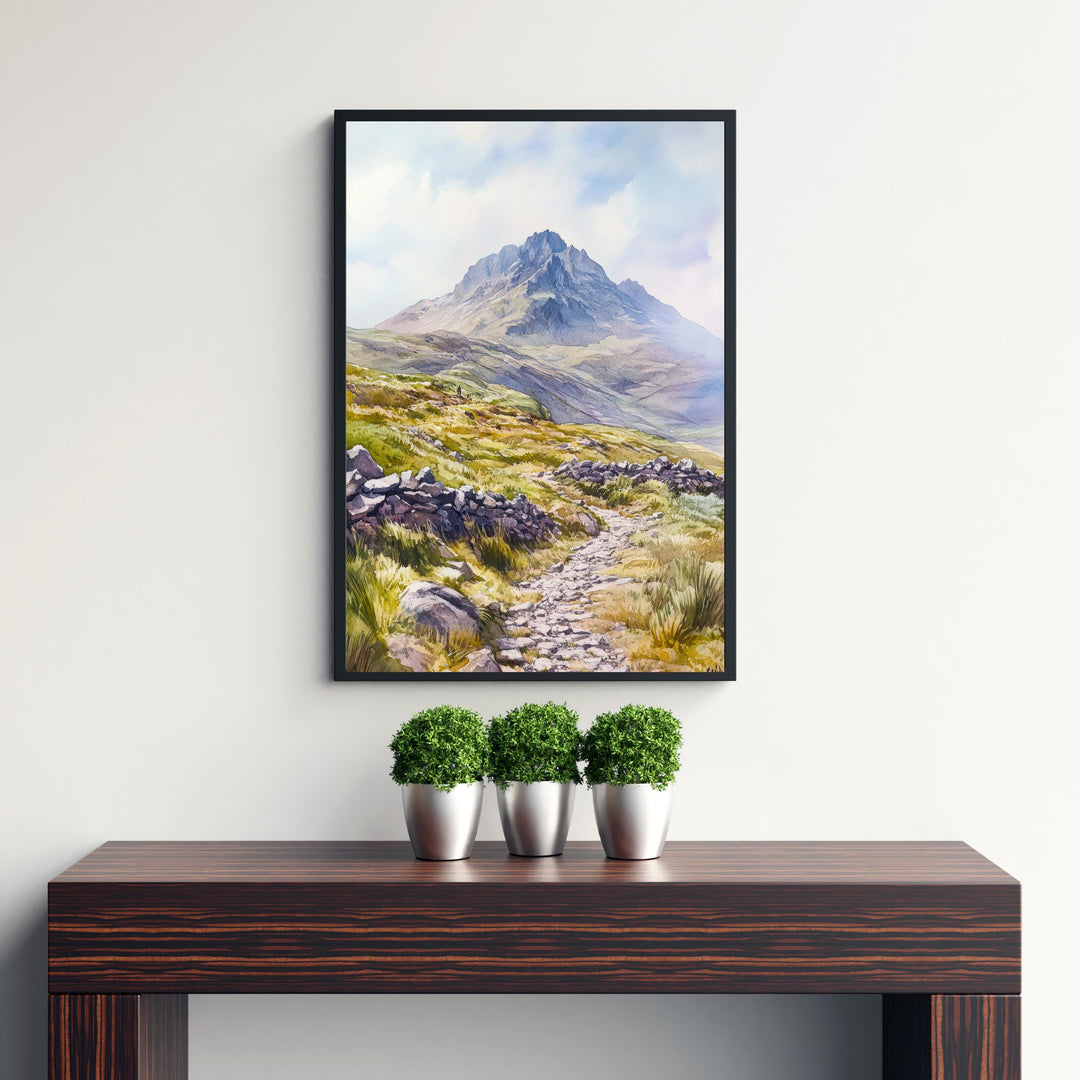 Peak District National Park Watercolour Art Print Derbyshire Landscape UK Hill Walking Travel Poster Rural England Nature Scenery Wall