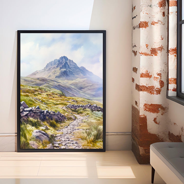 Peak District National Park Watercolour Art Print Derbyshire Landscape UK Hill Walking Travel Poster Rural England Nature Scenery Wall
