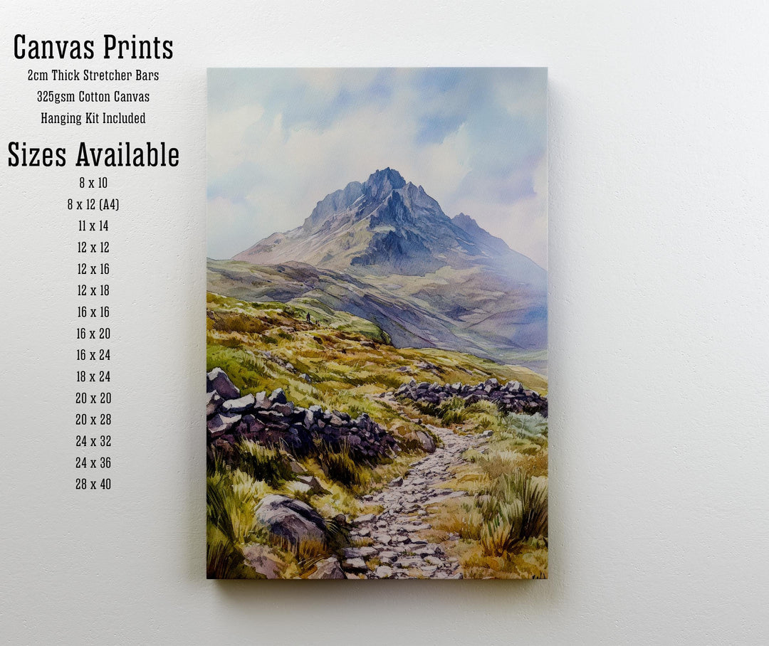 Peak District National Park Watercolour Art Print Derbyshire Landscape UK Hill Walking Travel Poster Rural England Nature Scenery Wall