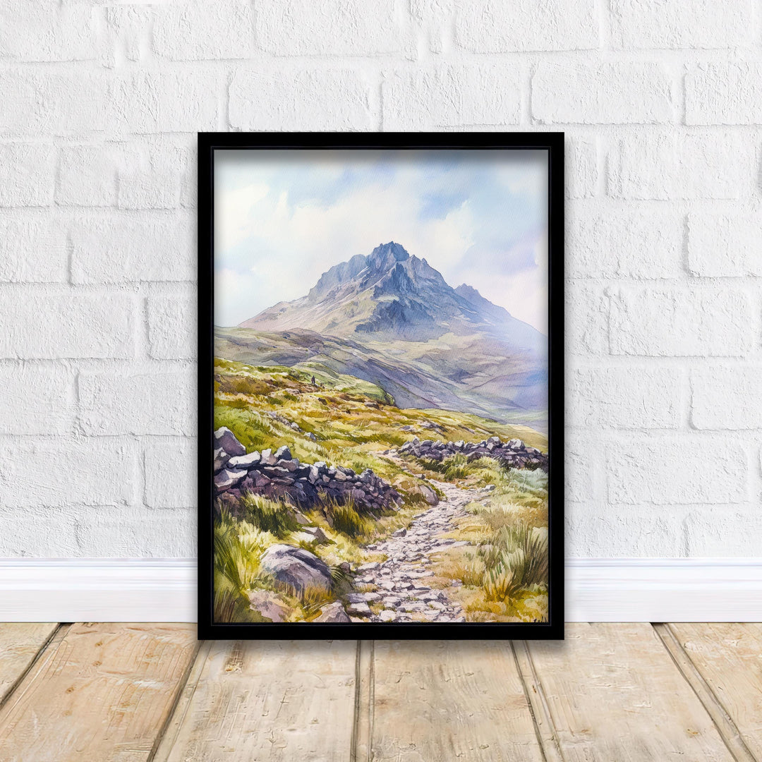 Peak District National Park Watercolour Art Print Derbyshire Landscape UK Hill Walking Travel Poster Rural England Nature Scenery Wall