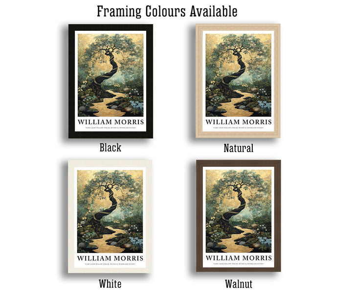 William Morris Fairy Stream Poster Cottagecore Decor Fairycore Art Dark Academia Style Vintage Enchanted Illustration Rustic Nature Wall