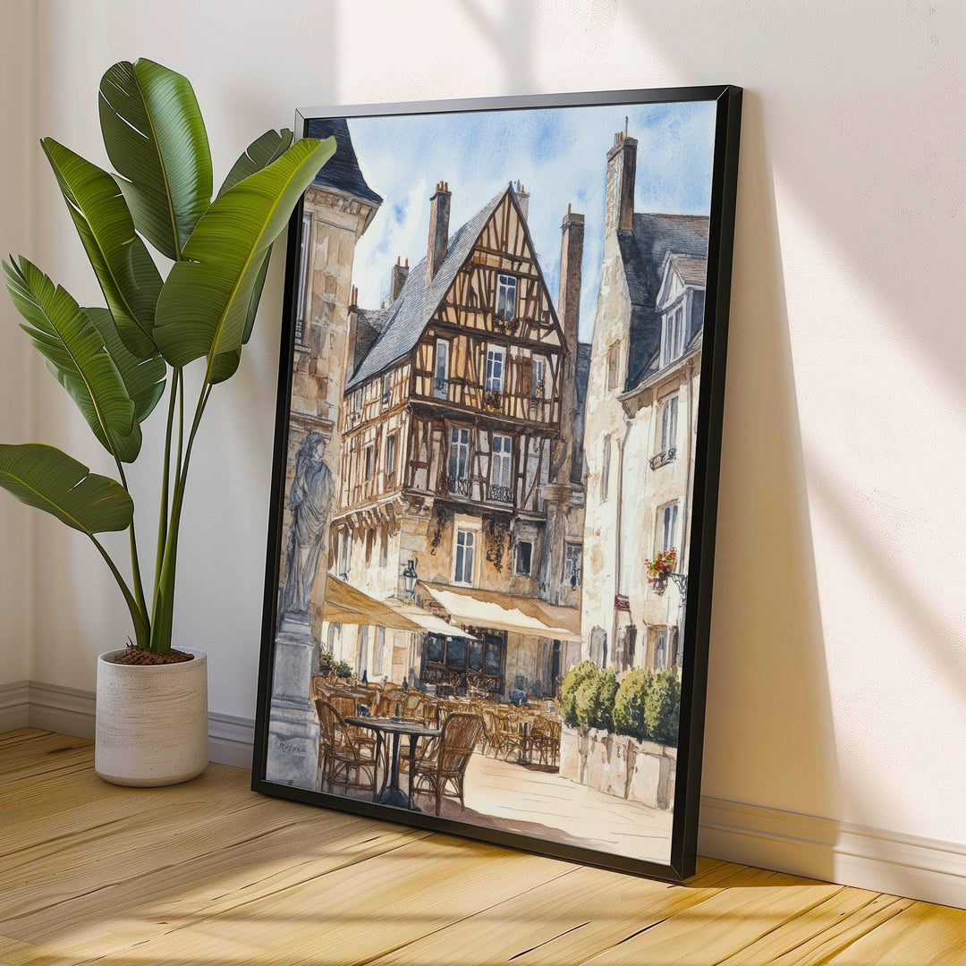 Angers France Watercolor Painting Poster Wall Art Historic City Landscape Print Gift for Europe Lovers and Fans of Scenic French