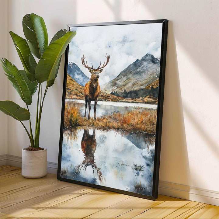 Cairngorms Watercolour Painting Poster Scotland Wall Art Mountain Landscape Print Gift for UK Nature Lovers and Fans of Scenic Scottish