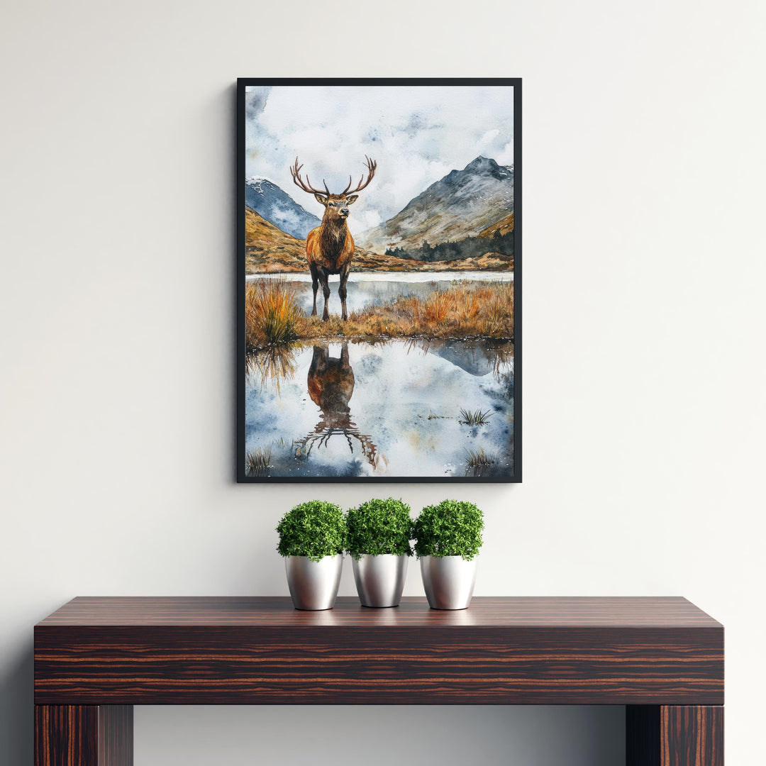 Cairngorms Watercolour Painting Poster Scotland Wall Art Mountain Landscape Print Gift for UK Nature Lovers and Fans of Scenic Scottish