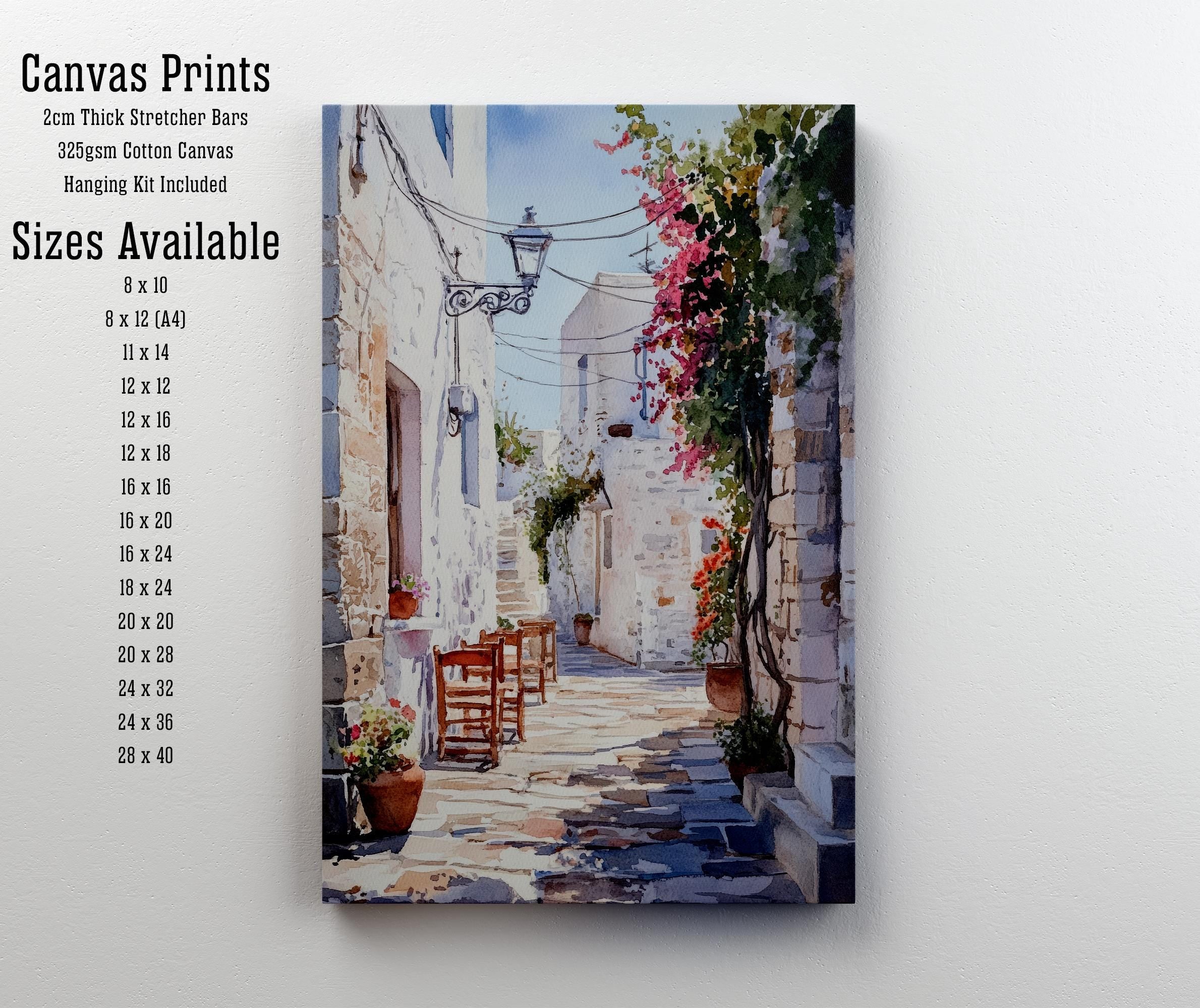 Naxos Greece Watercolor Painting Poster Wall Art Coastal Island Scene Print Gift for Europe Lovers and Fans of Scenic Greek Mediterranean
