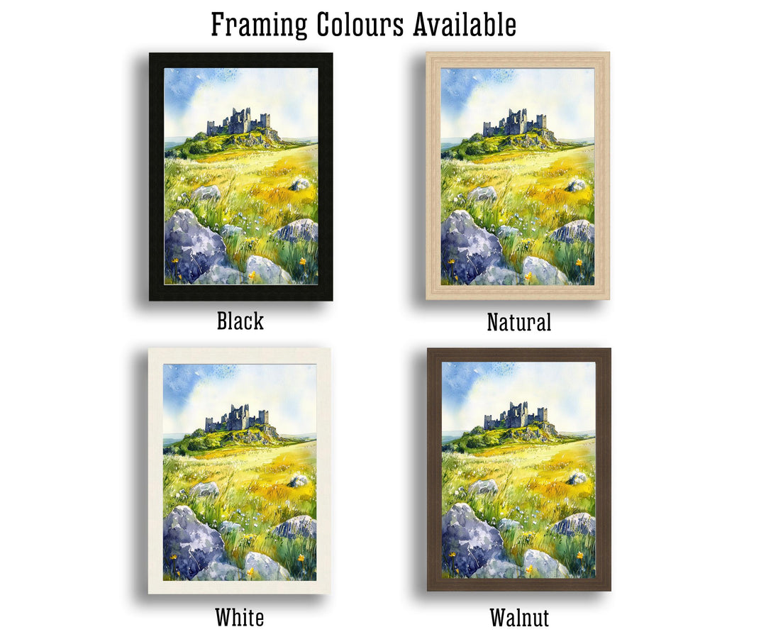 Rock of Cashel Ireland Watercolor Painting Poster Wall Art Historic Landmark Print Gift for Europe Lovers and Fans of Scenic Irish