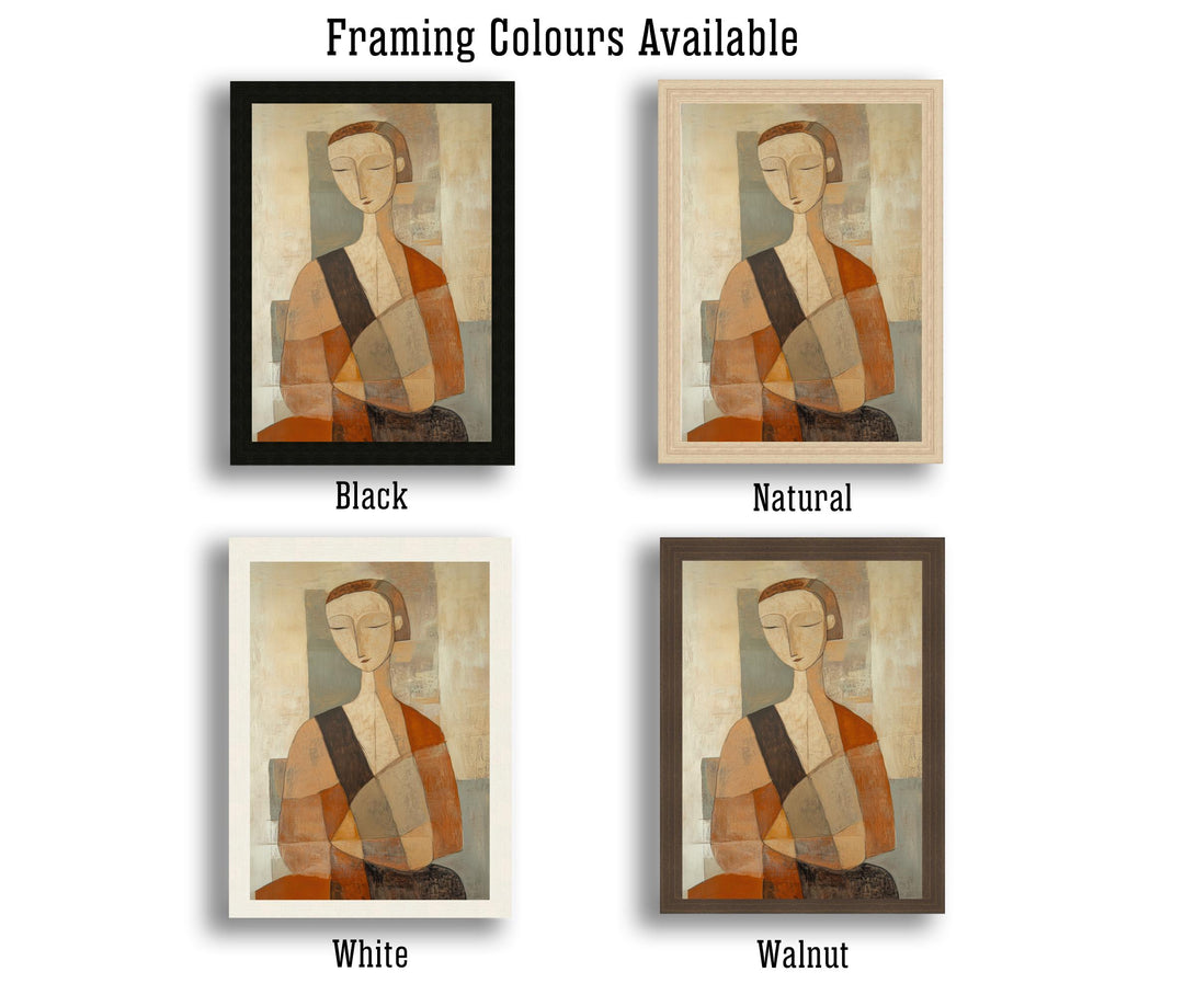 Abstract Seated Woman Art Print Modern Figurative Wall Art Minimalist Painting Earth Tone Home Decor Heritage Canvas Collection
