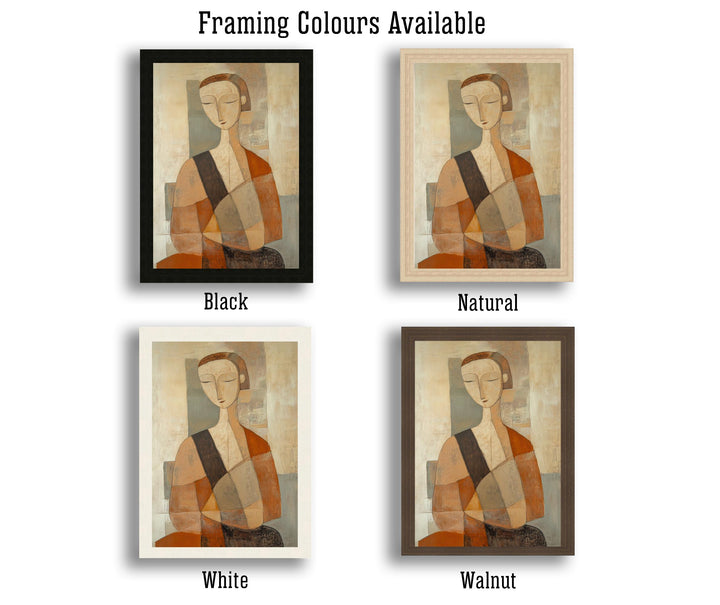 Abstract Seated Woman Art Print Modern Figurative Wall Art Minimalist Painting Earth Tone Home Decor Heritage Canvas Collection