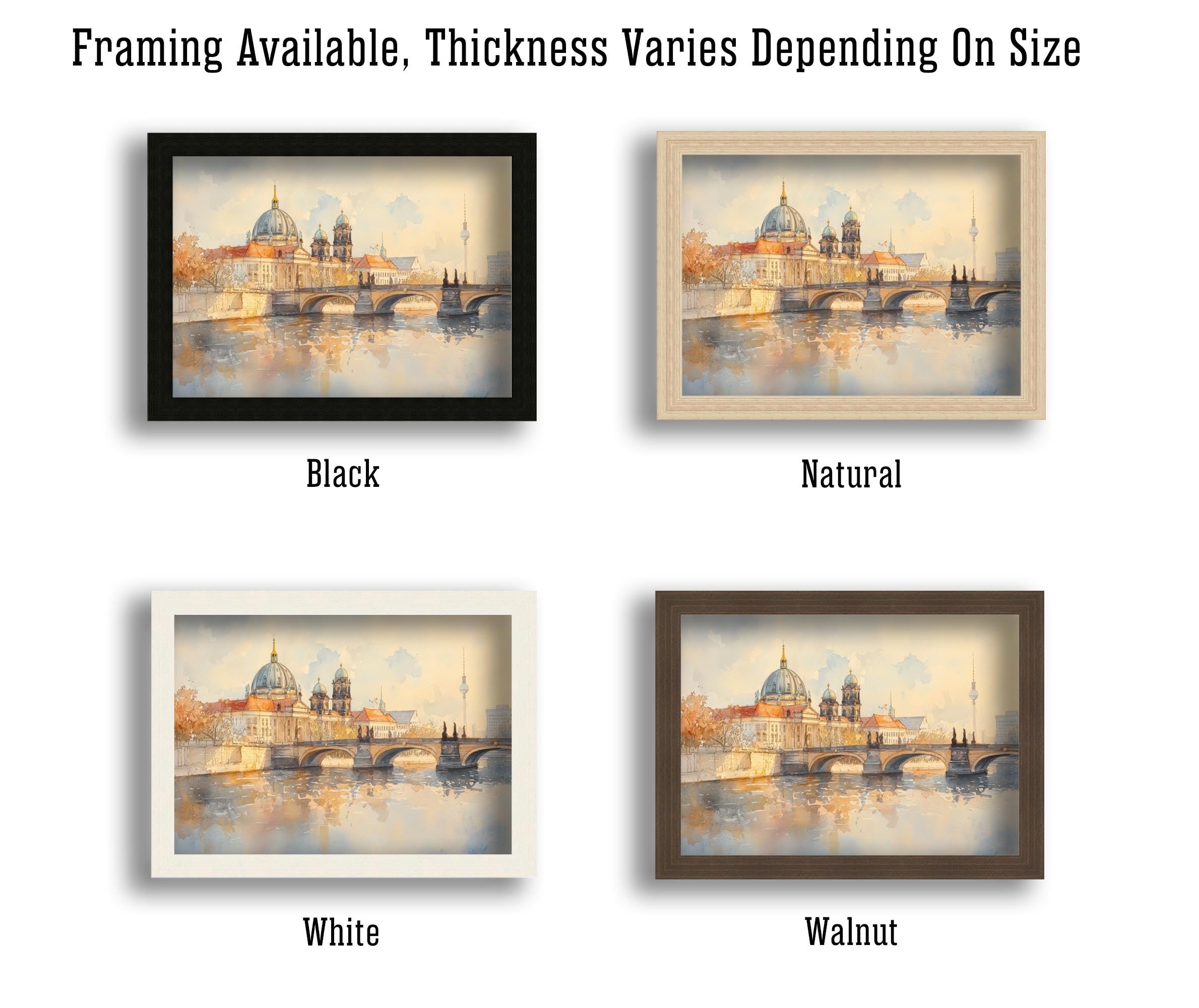 Berlin Germany Watercolor Painting Berlin Skyline Art Berlin Print Scenic Cityscape Decor