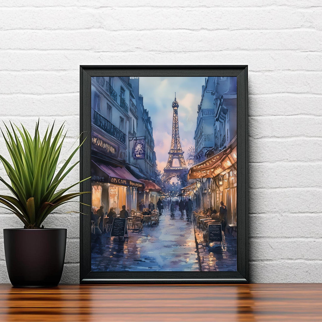 Paris Watercolour Painting Poster France Wall Art City Landscape Print Gift for Europe Lovers and Fans of Scenic French Architecture