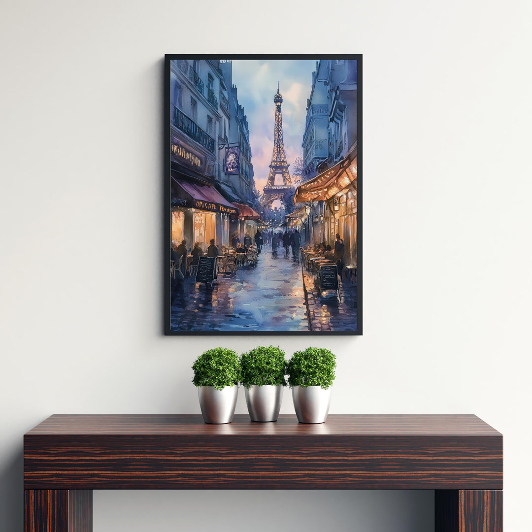 Paris Watercolour Painting Poster France Wall Art City Landscape Print Gift for Europe Lovers and Fans of Scenic French Architecture