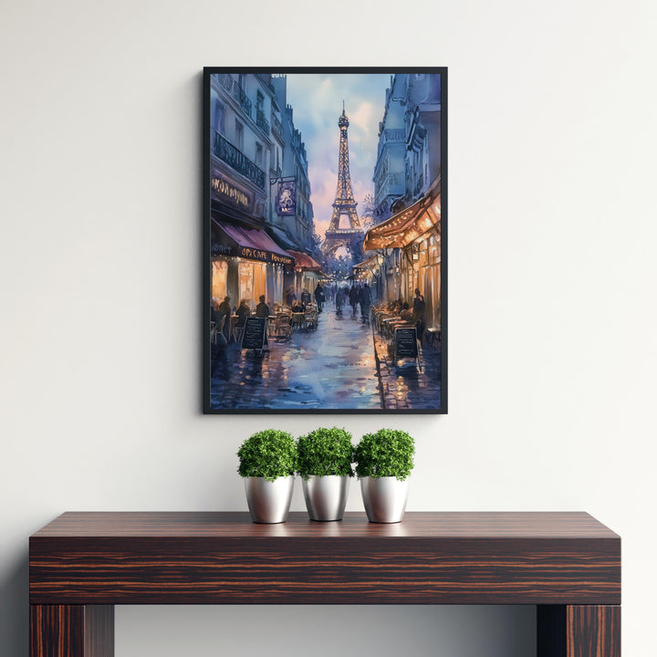 Paris Watercolour Painting Poster France Wall Art City Landscape Print Gift for Europe Lovers and Fans of Scenic French Architecture