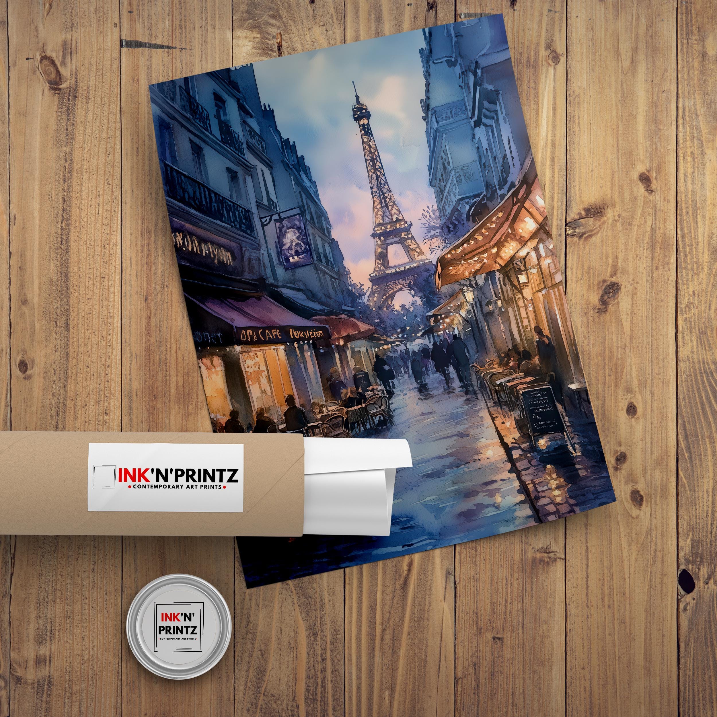 Paris Watercolour Painting Poster France Wall Art City Landscape Print Gift for Europe Lovers and Fans of Scenic French Architecture