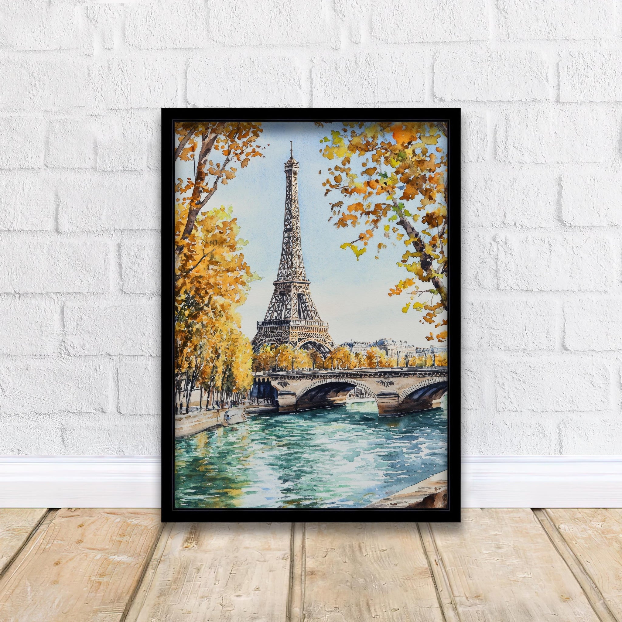 Paris Watercolour Painting Poster France Wall Art City Landscape Print Gift for Europe Lovers and Fans of Scenic French Architecture