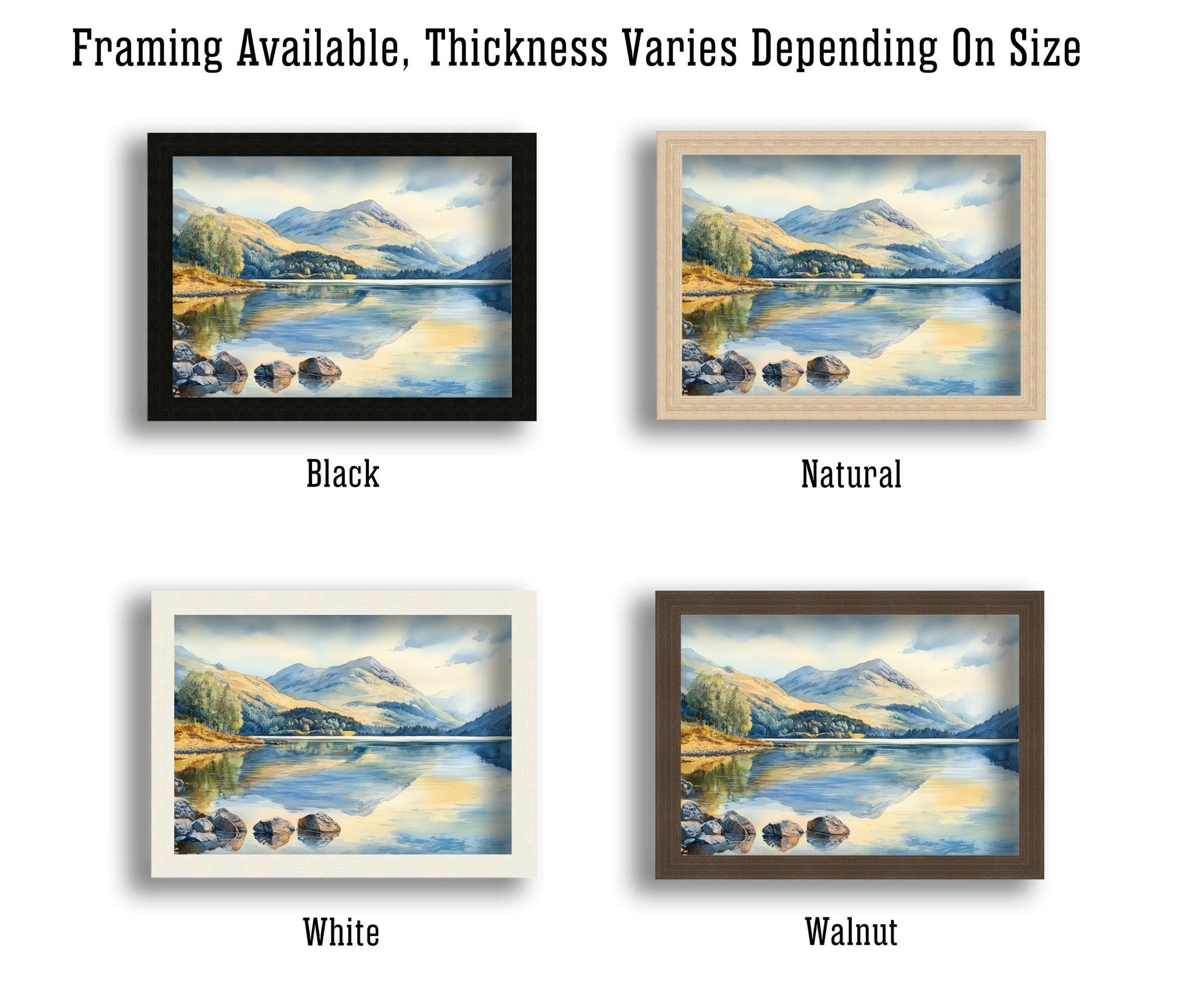 Ben Ledi Watercolour Painting Poster Scotland Wall Art Mountain Landscape Print Gift for UK Nature Lovers and Fans of Scenic Scottish