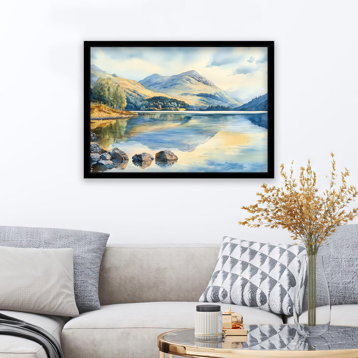 Ben Ledi Watercolour Painting Poster Scotland Wall Art Mountain Landscape Print Gift for UK Nature Lovers and Fans of Scenic Scottish