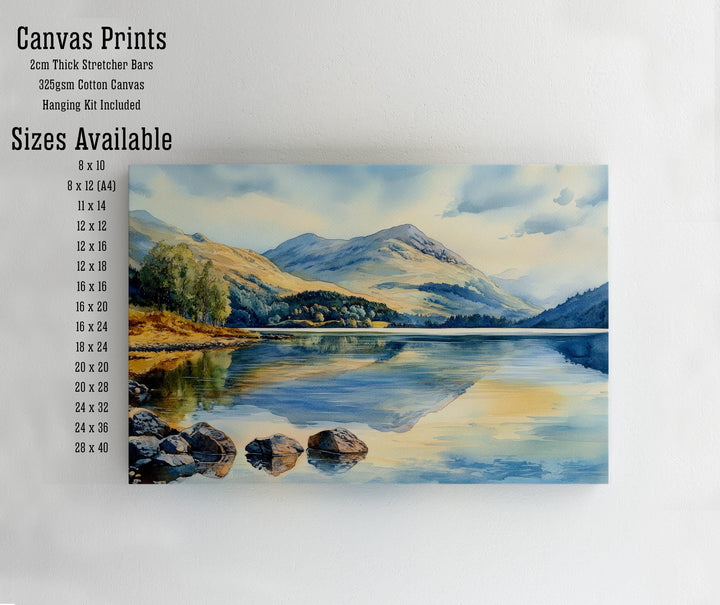 Ben Ledi Watercolour Painting Poster Scotland Wall Art Mountain Landscape Print Gift for UK Nature Lovers and Fans of Scenic Scottish