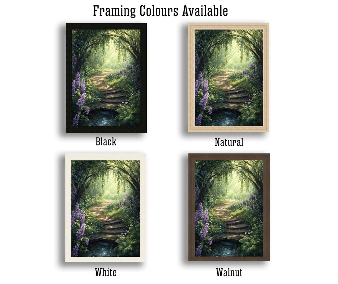 Fairy Forest Path Art Print Enchanted Woodland Wall Art Cottagecore Fairycore Painting Magical Nature Scene Home Decor