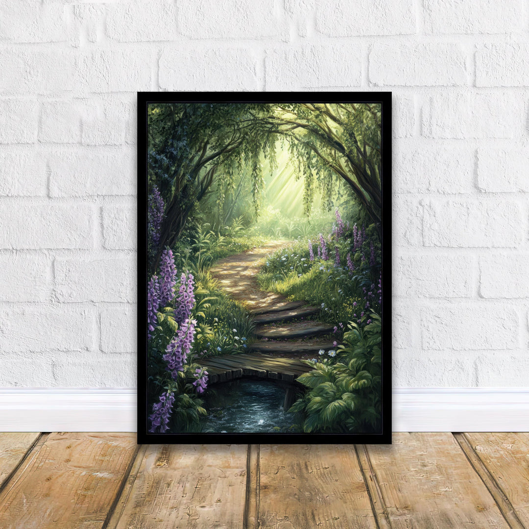 Fairy Forest Path Art Print Enchanted Woodland Wall Art Cottagecore Fairycore Painting Magical Nature Scene Home Decor