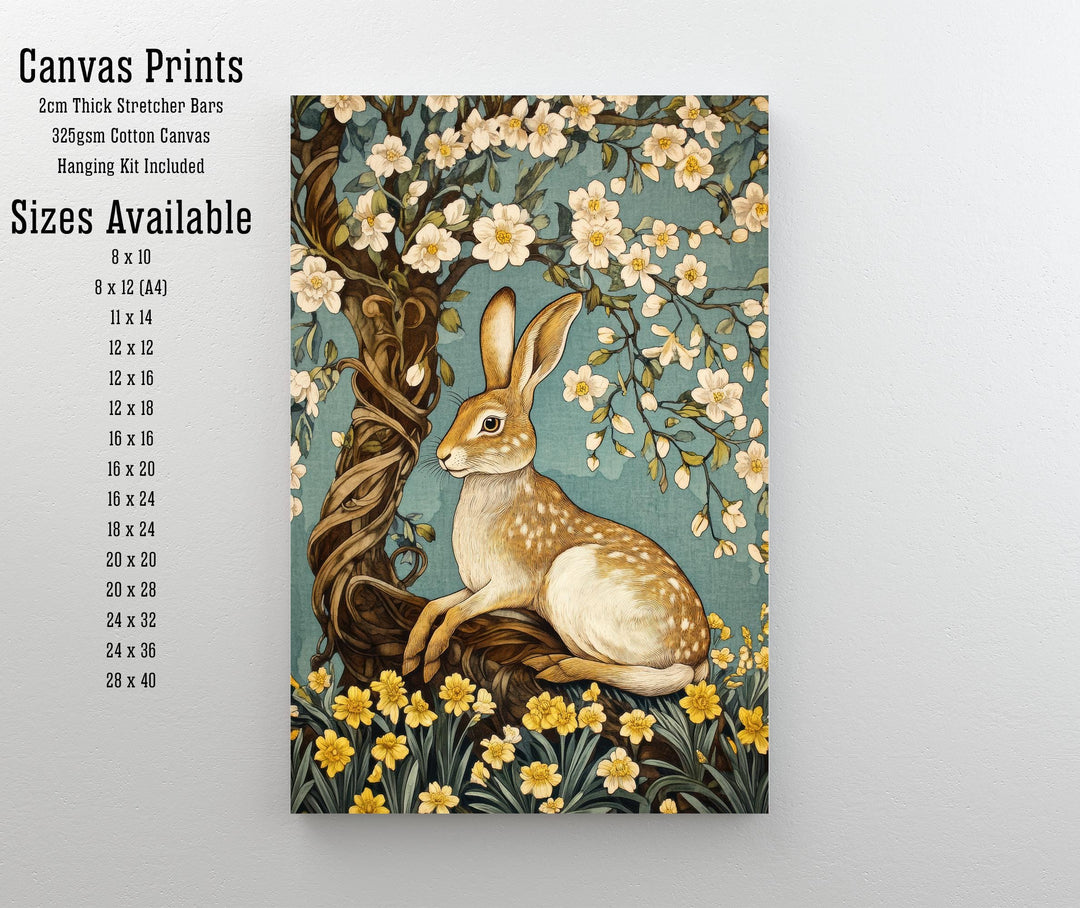 William Morris Hare Under Blossom Tree Art Print Botanical Animal Wall Art Arts And Crafts Style Nature Design Home Decor
