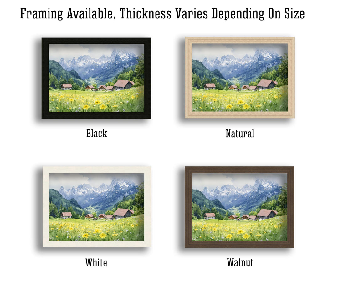 Garmisch Watercolour Landscape Painting Poster Germany Wall Art Mountain Scene Print Gift for Europe Lovers and Fans of Scenic Bavarian