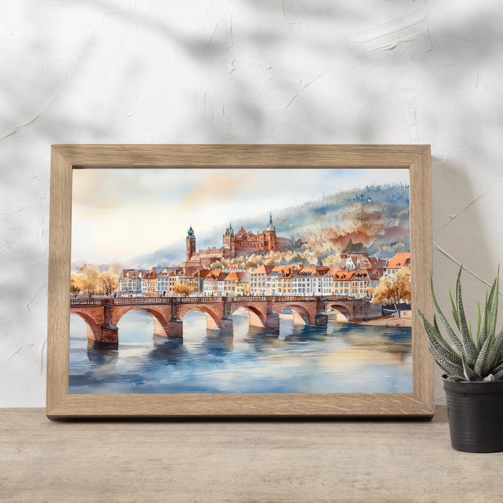 Heidelberg Travel Poster Print Germany Wall Art Historic City Landscape Gift for Europe Lovers and Fans of Scenic German Architecture