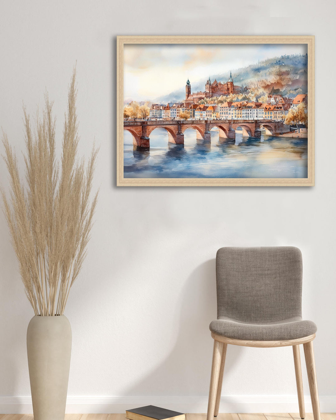 Heidelberg Travel Poster Print Germany Wall Art Historic City Landscape Gift for Europe Lovers and Fans of Scenic German Architecture