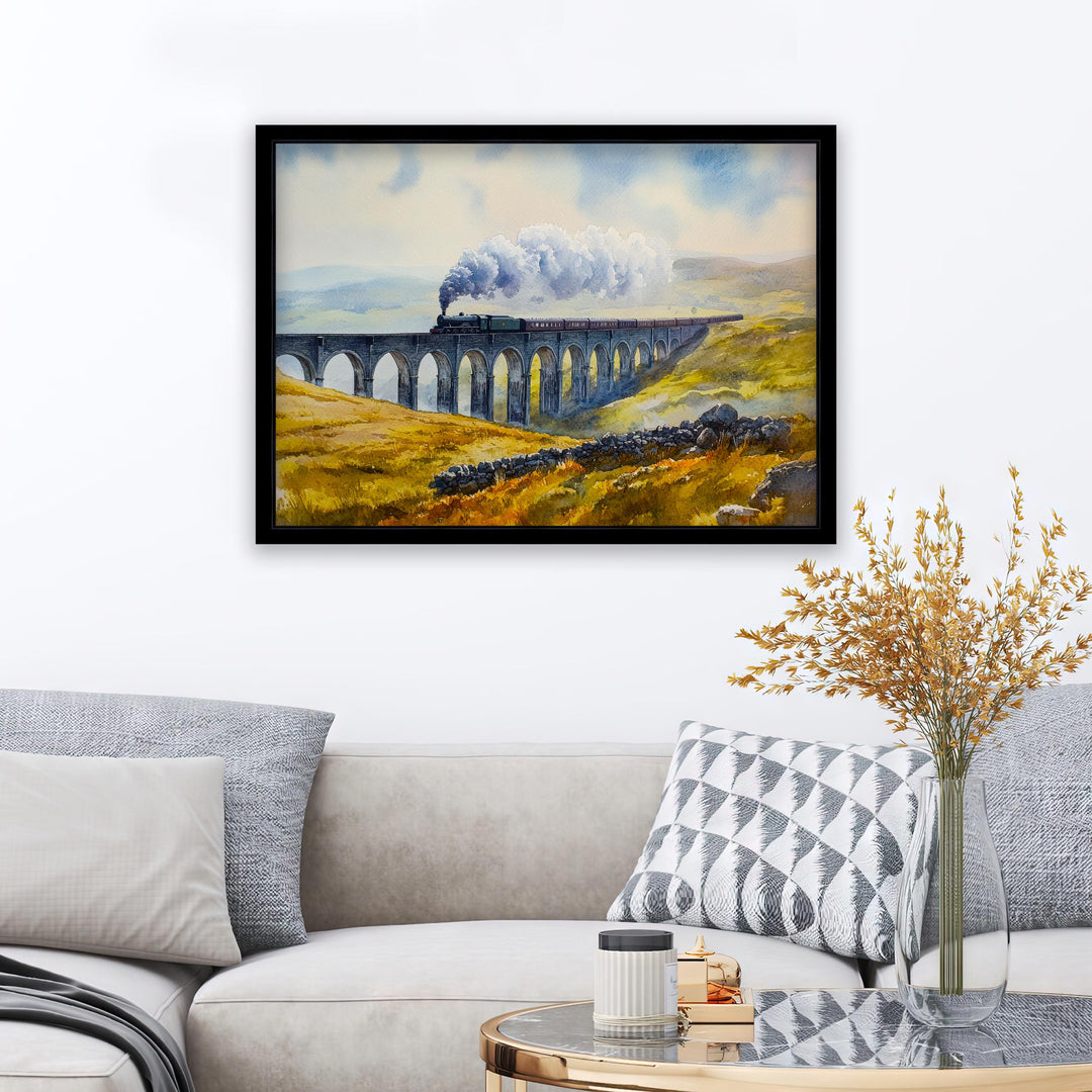 Ribblehead Viaduct Travel Poster Print Yorkshire Dales England Wall Art Countryside Landscape Gift for UK Lovers and Fans of Scenic British