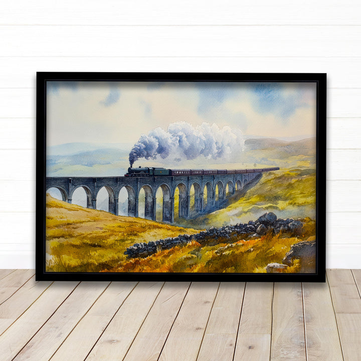 Ribblehead Viaduct Travel Poster Print Yorkshire Dales England Wall Art Countryside Landscape Gift for UK Lovers and Fans of Scenic British
