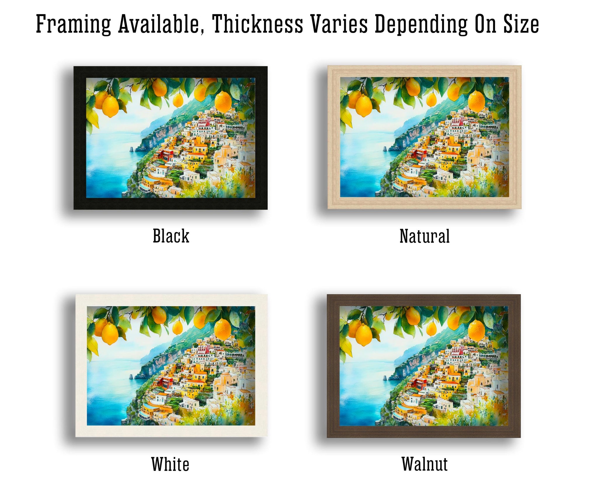 Santorini Watercolor Landscape Painting Poster Greece Wall Art Coastal Village Print Gift for Europe Lovers and Fans of Scenic Greek Island