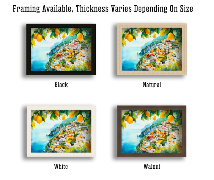 Santorini Watercolor Landscape Painting Poster Greece Wall Art Coastal Village Print Gift for Europe Lovers and Fans of Scenic Greek Island