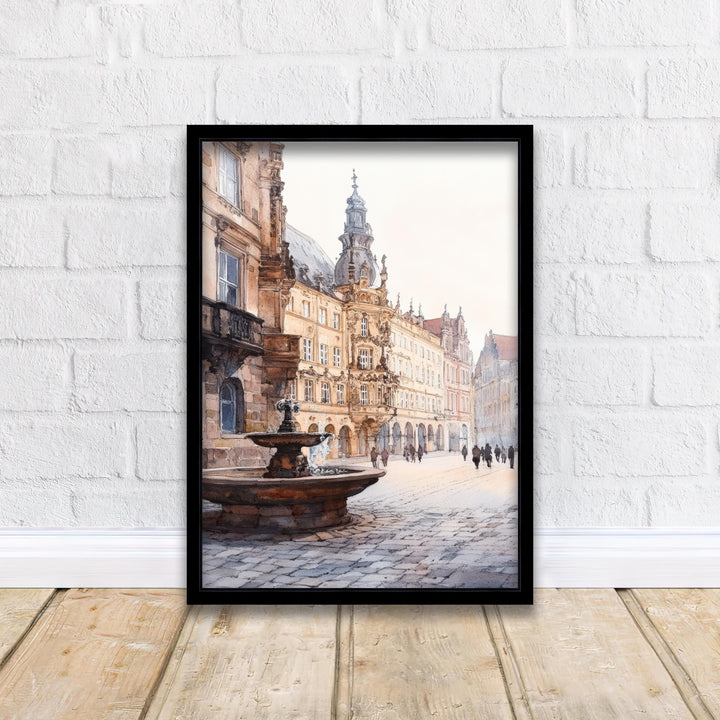 Dresden Germany Travel Poster Print Wall Art Historic City Landscape Gift for Europe Lovers and Fans of Scenic German Architecture