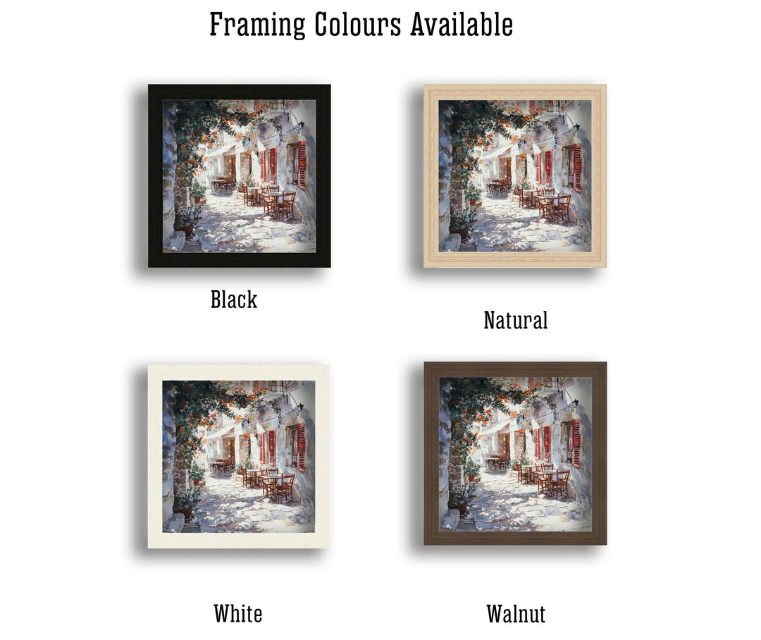 Naxos Greece Watercolour Landscape Painting Poster Wall Art Coastal Island Scene Print Gift for Europe Lovers and Fans of Scenic Greek