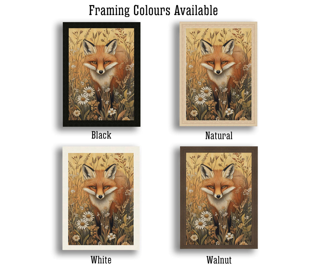 William Morris Fox in Meadow Poster Cottagecore Decor Dark Academia Art Vintage Botanical Illustration Rustic Nature Wall Art Poster Print