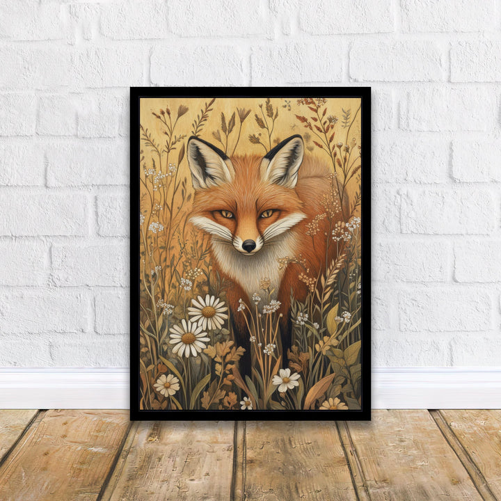 William Morris Fox in Meadow Poster Cottagecore Decor Dark Academia Art Vintage Botanical Illustration Rustic Nature Wall Art Poster Print