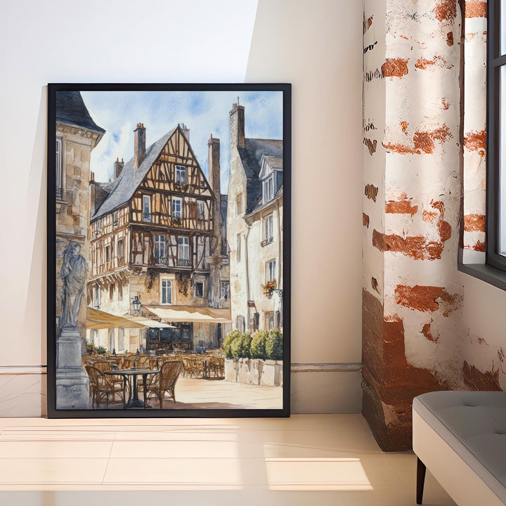 Angers France Watercolor Painting Poster Wall Art Historic City Landscape Print Gift for Europe Lovers and Fans of Scenic French