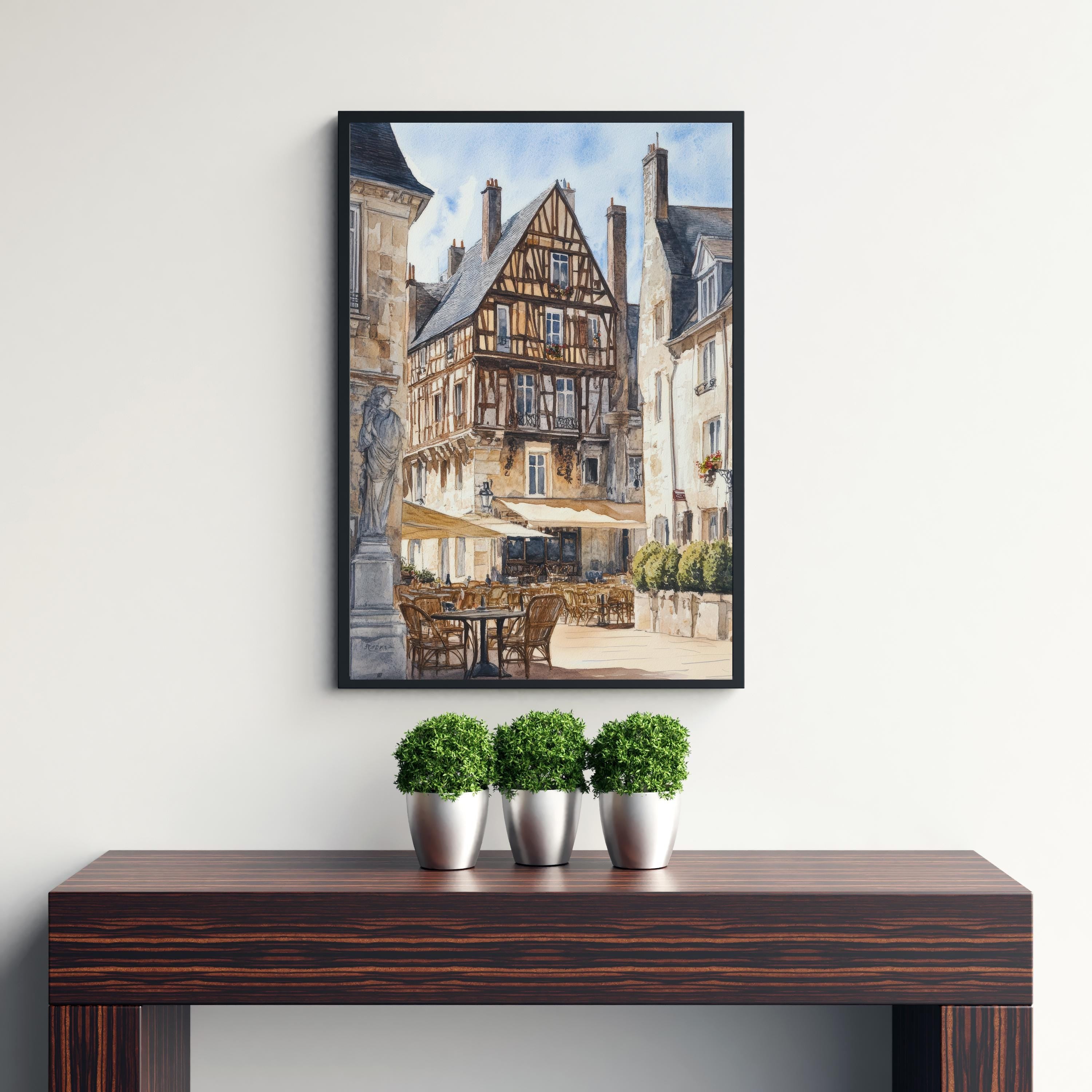 Angers France Watercolor Painting Poster Wall Art Historic City Landscape Print Gift for Europe Lovers and Fans of Scenic French