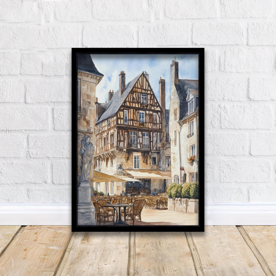 Angers France Watercolor Painting Poster Wall Art Historic City Landscape Print Gift for Europe Lovers and Fans of Scenic French