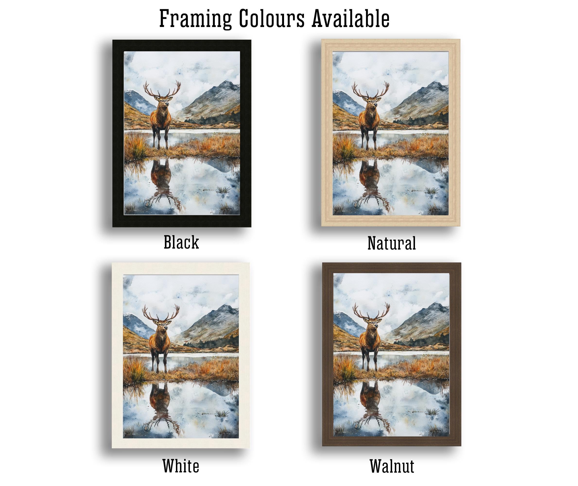 Cairngorms Watercolour Painting Poster Scotland Wall Art Mountain Landscape Print Gift for UK Nature Lovers and Fans of Scenic Scottish