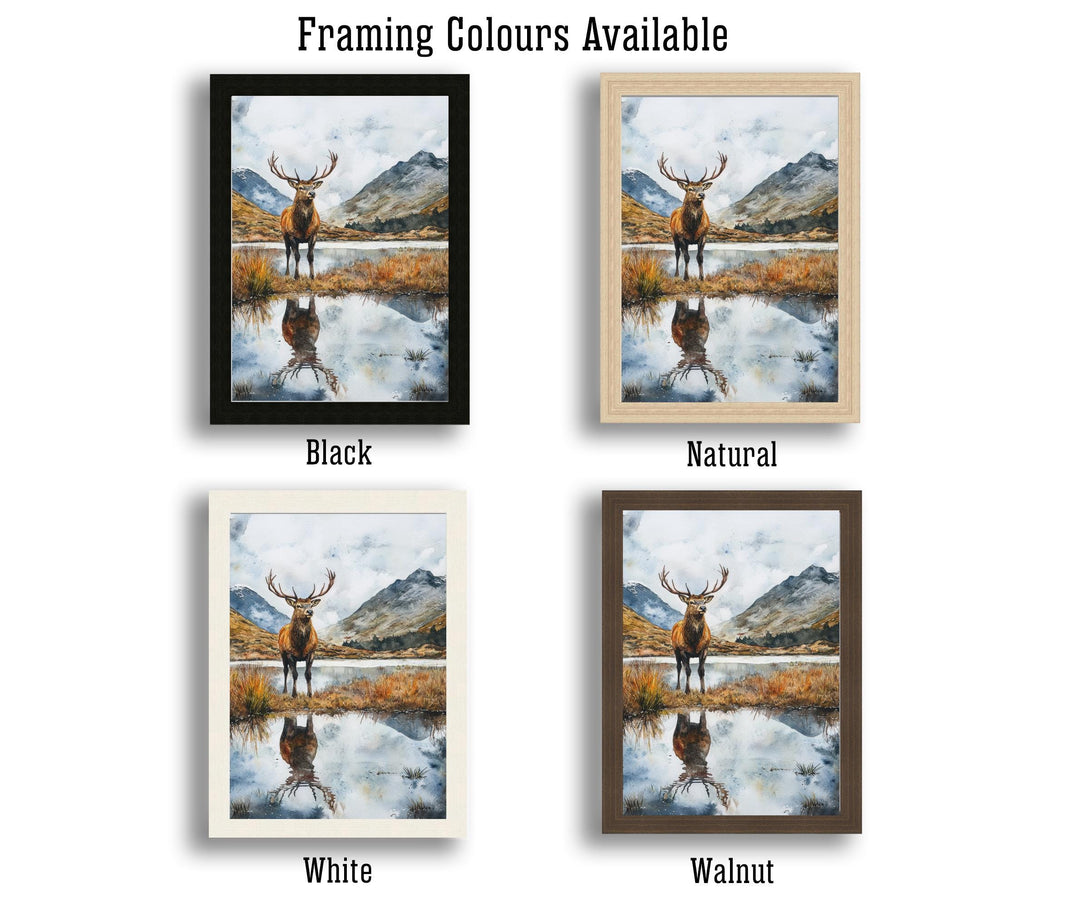 Cairngorms Watercolour Painting Poster Scotland Wall Art Mountain Landscape Print Gift for UK Nature Lovers and Fans of Scenic Scottish