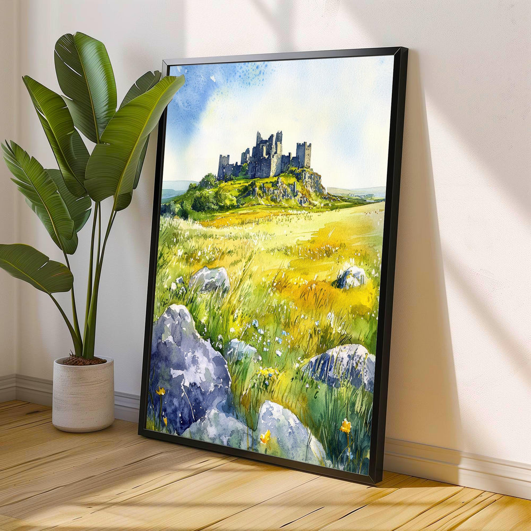 Rock of Cashel Ireland Watercolor Painting Poster Wall Art Historic Landmark Print Gift for Europe Lovers and Fans of Scenic Irish