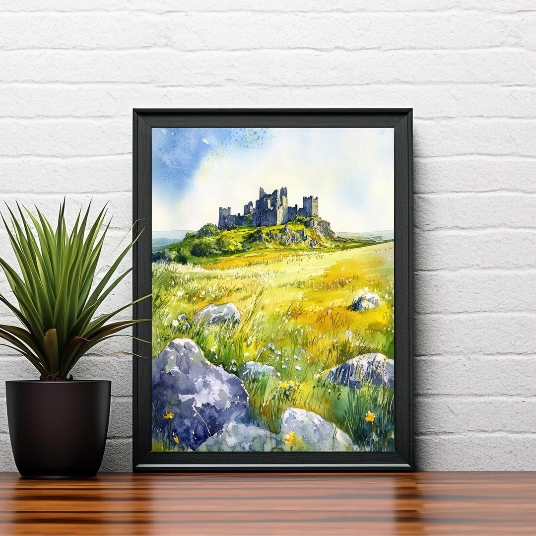 Rock of Cashel Ireland Watercolor Painting Poster Wall Art Historic Landmark Print Gift for Europe Lovers and Fans of Scenic Irish