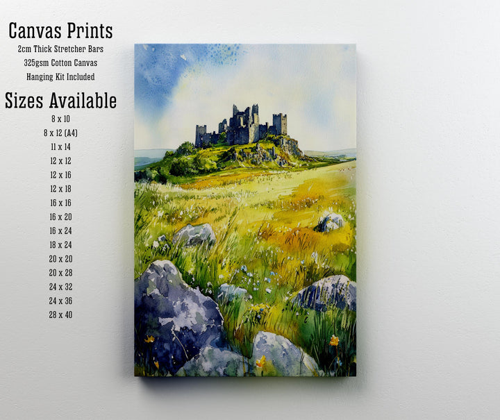 Rock of Cashel Ireland Watercolor Painting Poster Wall Art Historic Landmark Print Gift for Europe Lovers and Fans of Scenic Irish