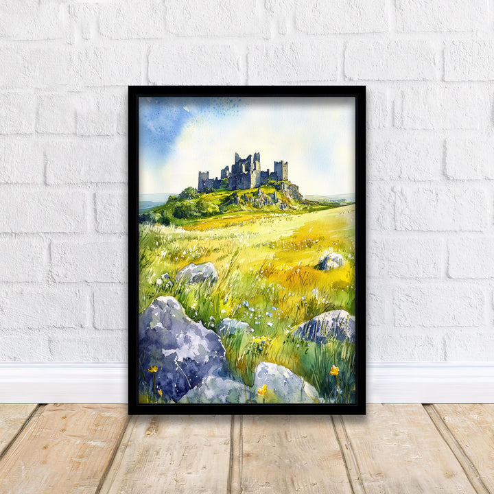 Rock of Cashel Ireland Watercolor Painting Poster Wall Art Historic Landmark Print Gift for Europe Lovers and Fans of Scenic Irish