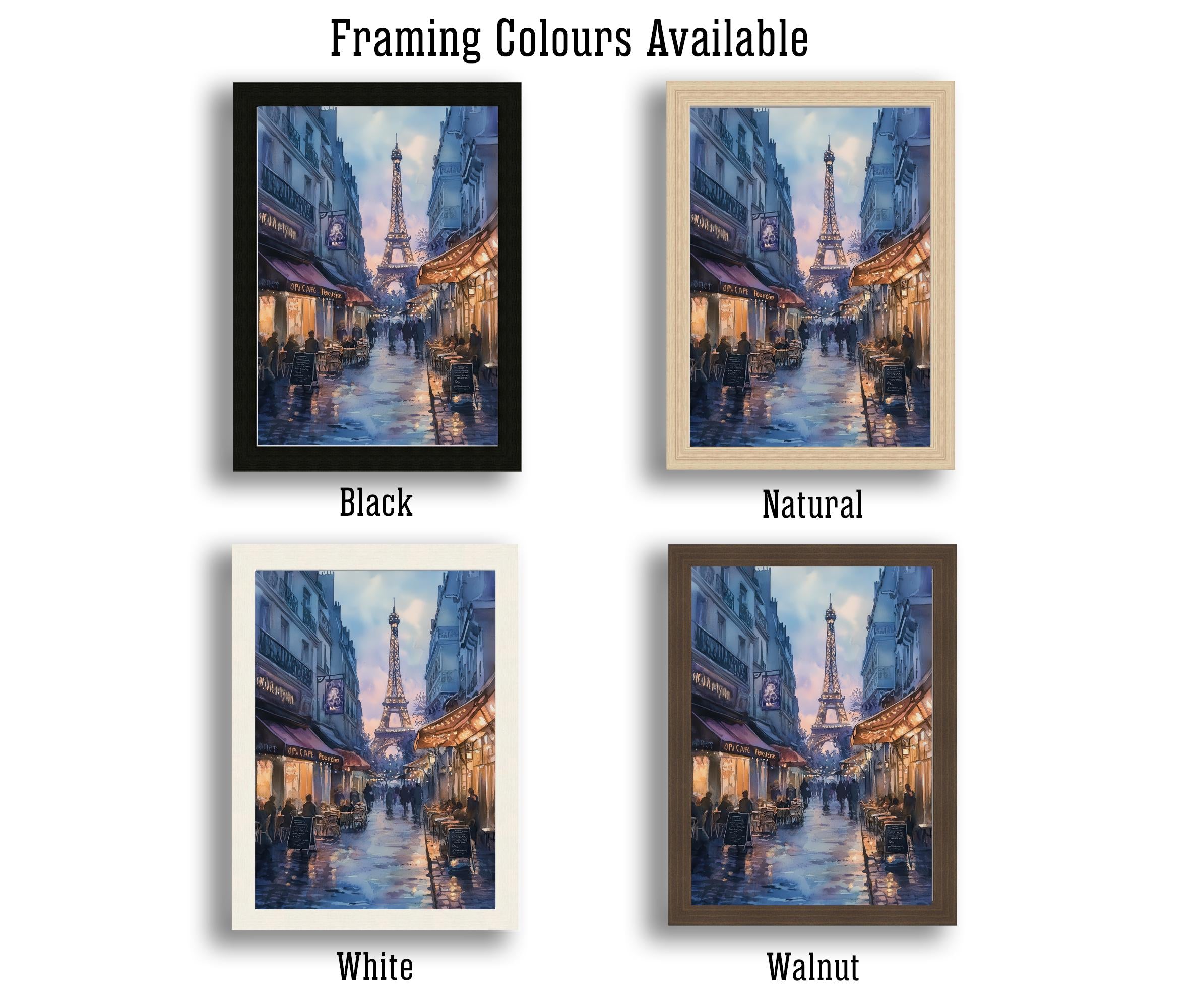 Paris Watercolour Painting Poster France Wall Art City Landscape Print Gift for Europe Lovers and Fans of Scenic French Architecture