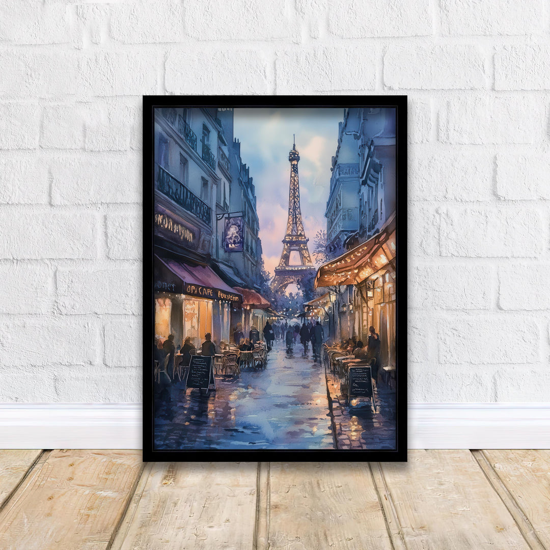 Paris Watercolour Painting Poster France Wall Art City Landscape Print Gift for Europe Lovers and Fans of Scenic French Architecture
