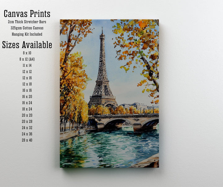 Paris Watercolour Painting Poster France Wall Art City Landscape Print Gift for Europe Lovers and Fans of Scenic French Architecture
