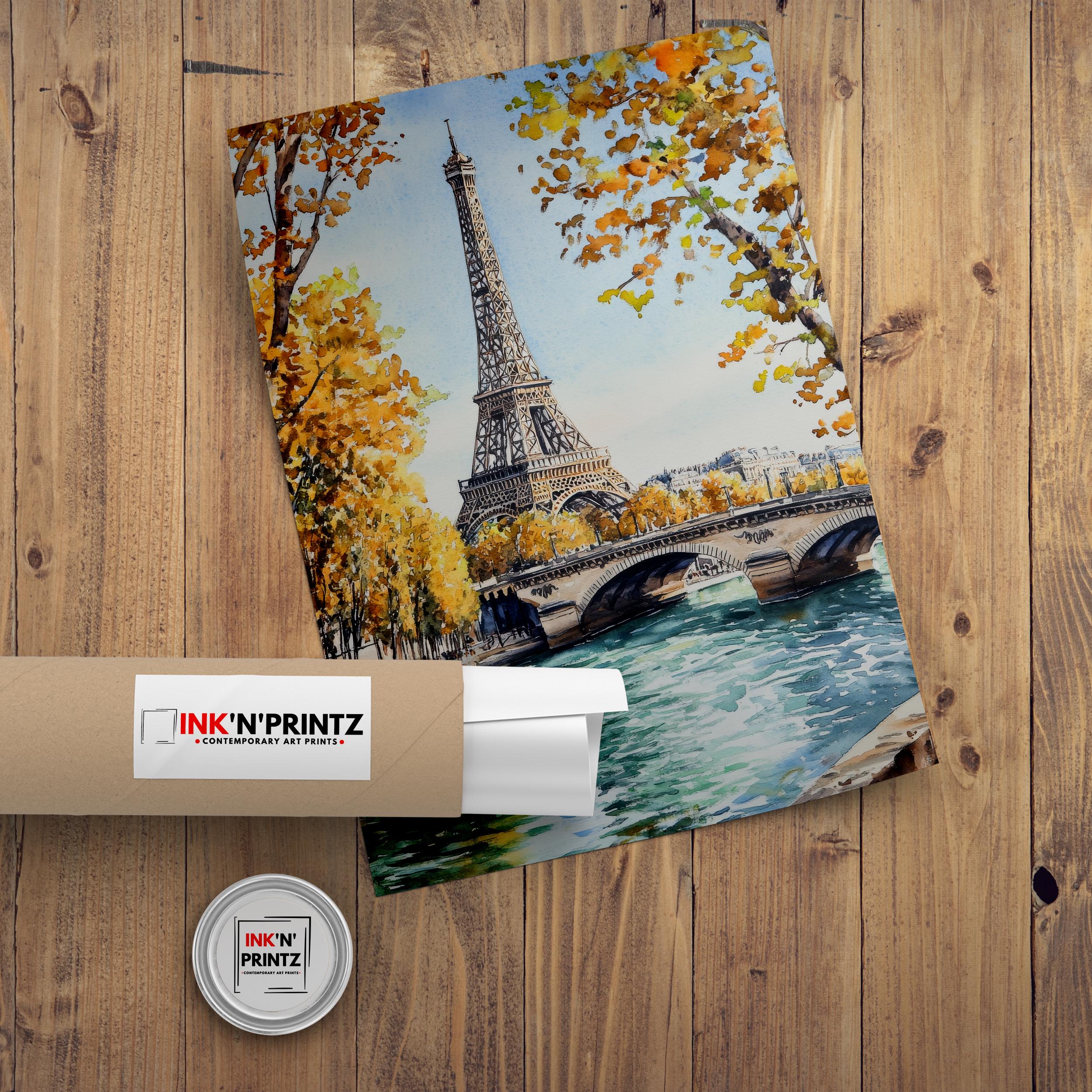 Paris Watercolour Painting Poster France Wall Art City Landscape Print Gift for Europe Lovers and Fans of Scenic French Architecture