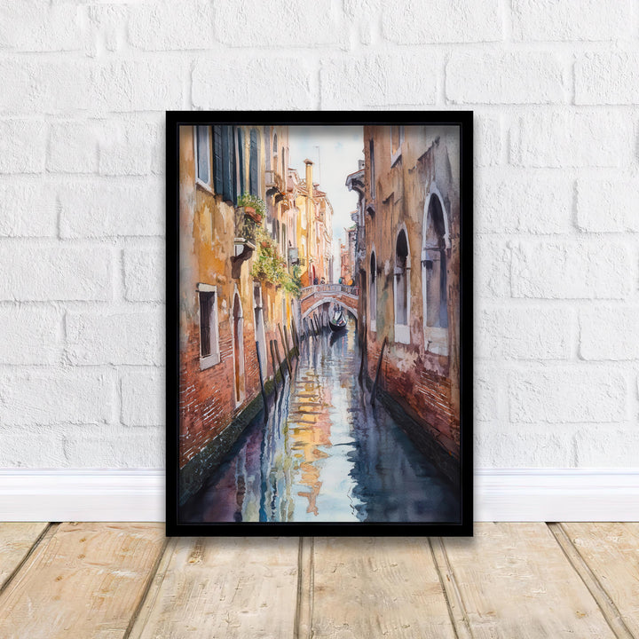 Venice Italy Watercolour Painting Poster Wall Art Canal City Landscape Print Gift for Europe Lovers and Fans of Scenic Italian Architecture